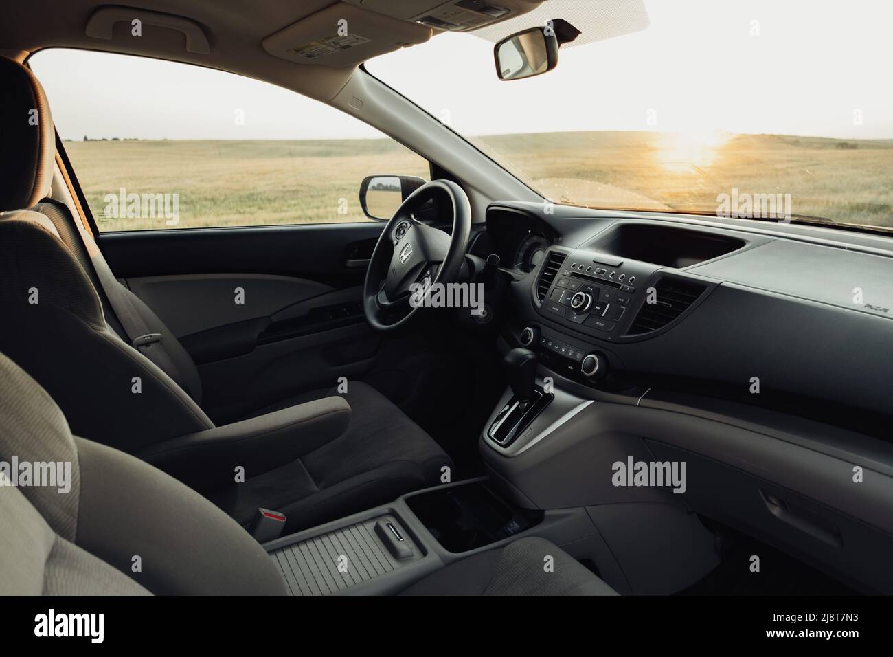 TERNOPIL, Ukraine - July 21 2021: Inside View of Interior of the Honda CR-V Stock Photo