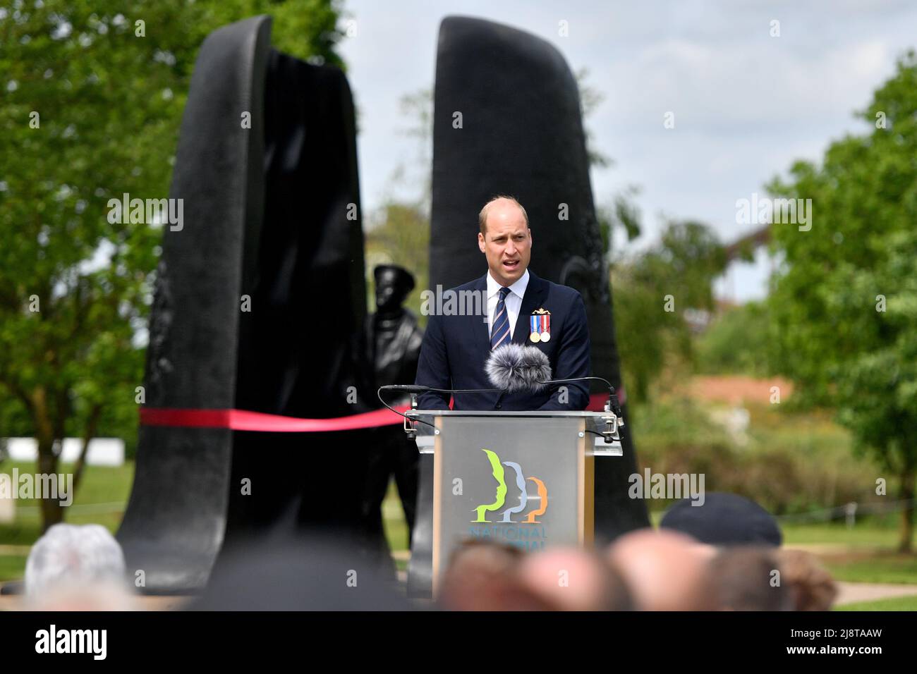 The Duke of Cambridge unveils a submariners memorial at the National Memorial Arboretum in Staffordshire. Picture date: Wednesday May 18, 2022. Stock Photo