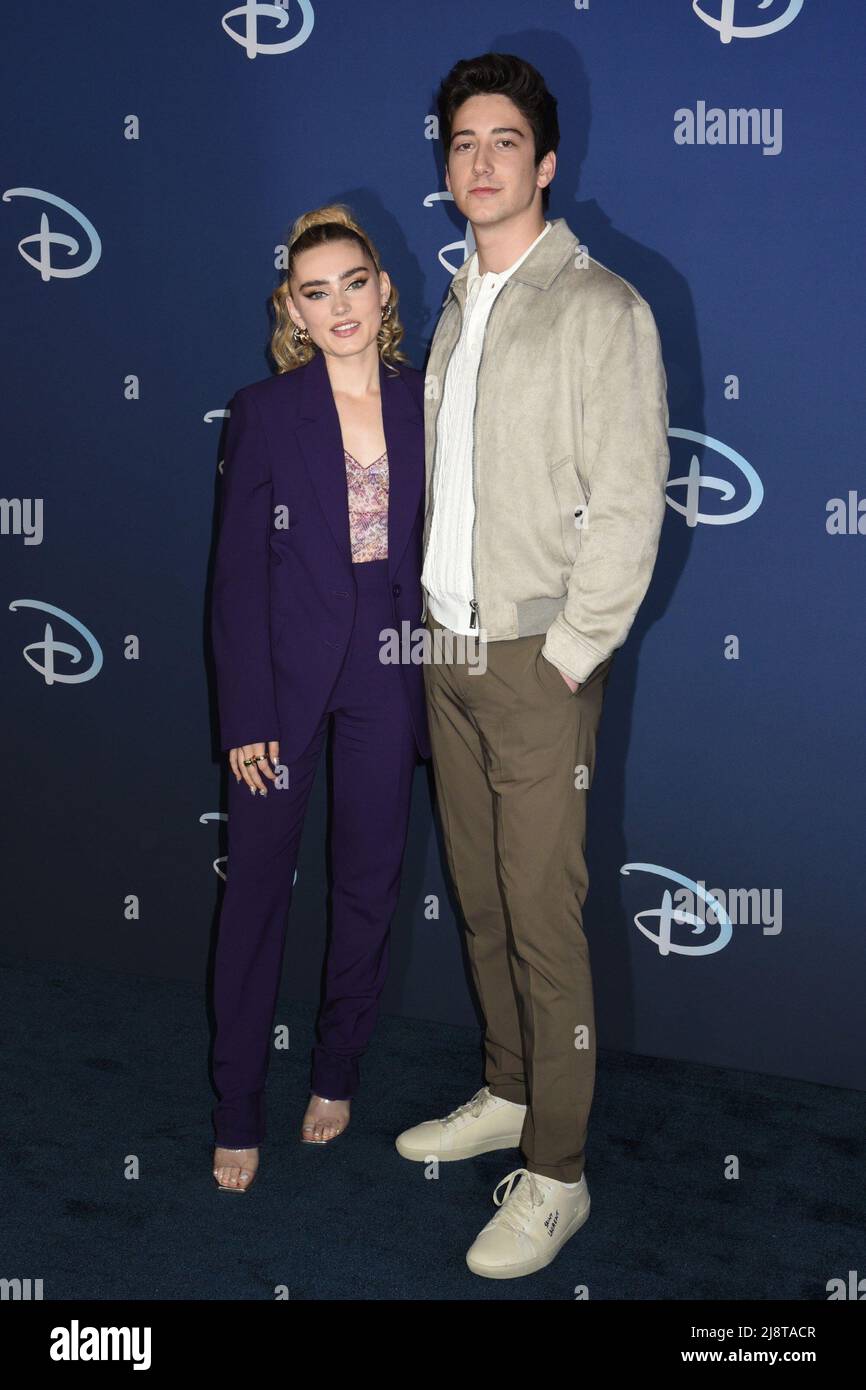 New York, NY, USA. 17th May, 2022. Meg Donnelly, Milo Manheim at arrivals for ABC Disney's Upfront, Basketball City at Pier 36, New York, NY May 17, 2022. Credit: Quoin Pics/Everett Collection/Alamy Live News Stock Photo