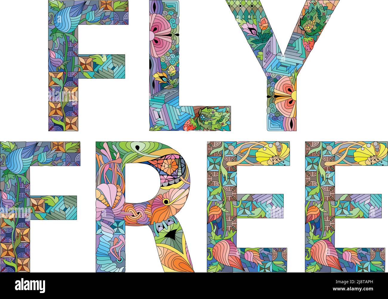 Fly hand written lettering brush hi-res stock photography and