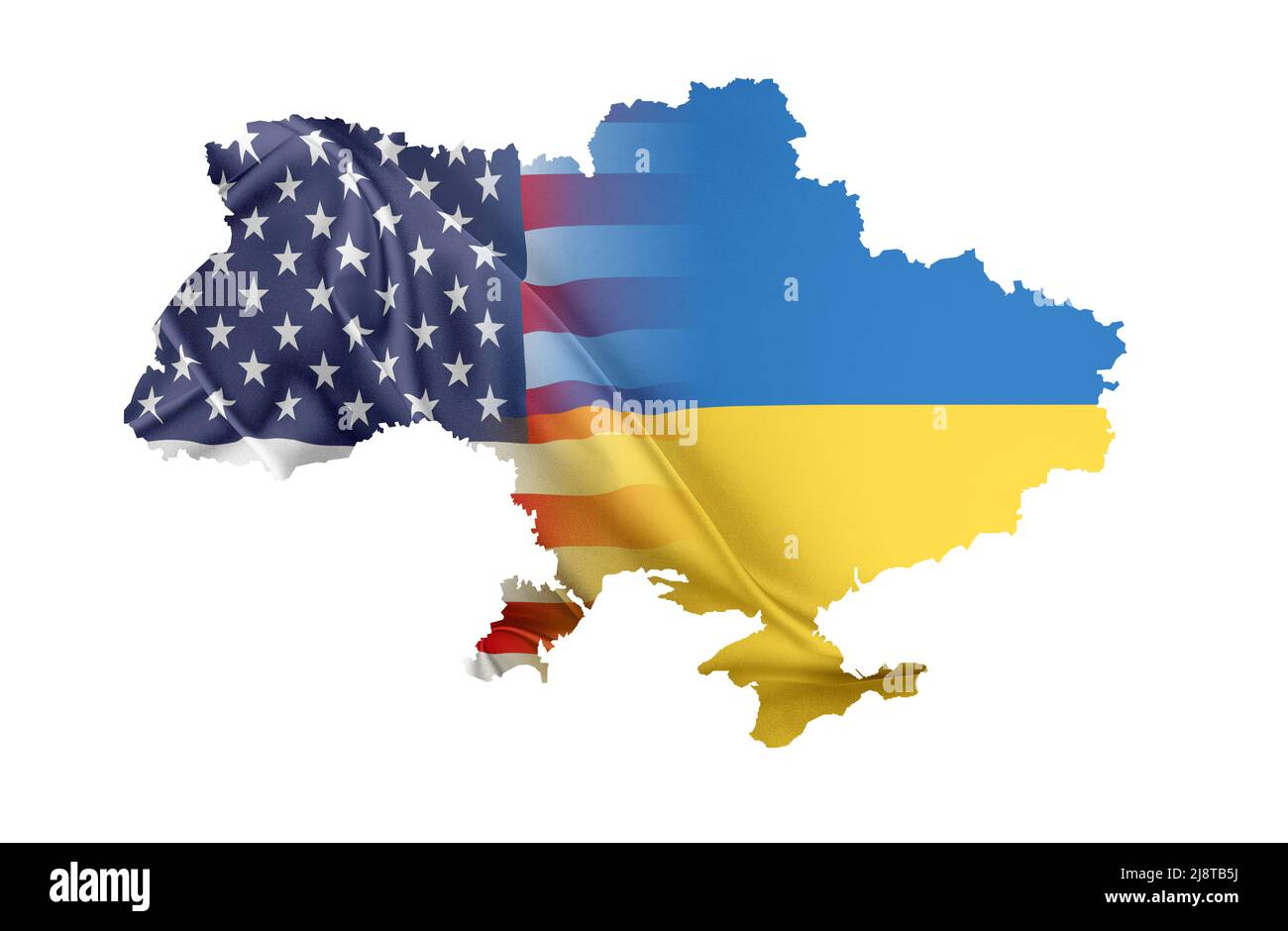 Map of Ukraine with flags of Ukraine and USA Stock Photo Alamy