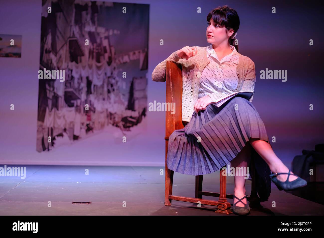 Madrid, Spain. 18th May, 2022. The actor Camila Viyuela at the presentation of the reading 'La Paura!', at the Centro Cultural de la Villa, in Madrid. Credit: SOPA Images Limited/Alamy Live News Stock Photo