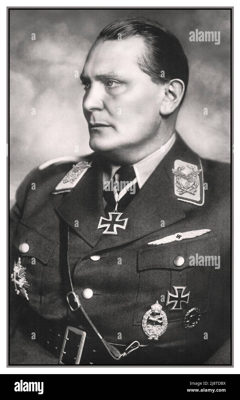 GORING FORMAL PORTRAIT 1930s Leading Nazi Generaloberst Hermann Wilhelm Göring / Goering 12 January 1893 – 15 October 1946) was a German politician, military leader and convicted war criminal. He was one of the most powerful figures in the Nazi Party, that ruled Germany from 1933 to 1945. Official Portrait 1933 Berlin Nazi Germany Stock Photo