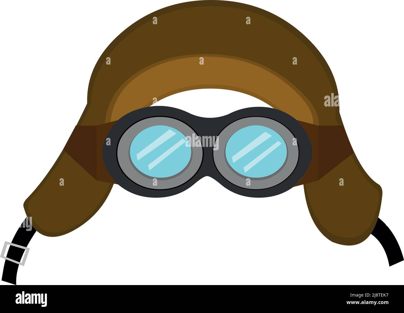 Vector illustration of the classic hat with aviator goggles Stock Vector