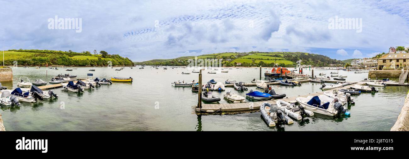 Panoramic Salcombe in Devon England Stock Photo