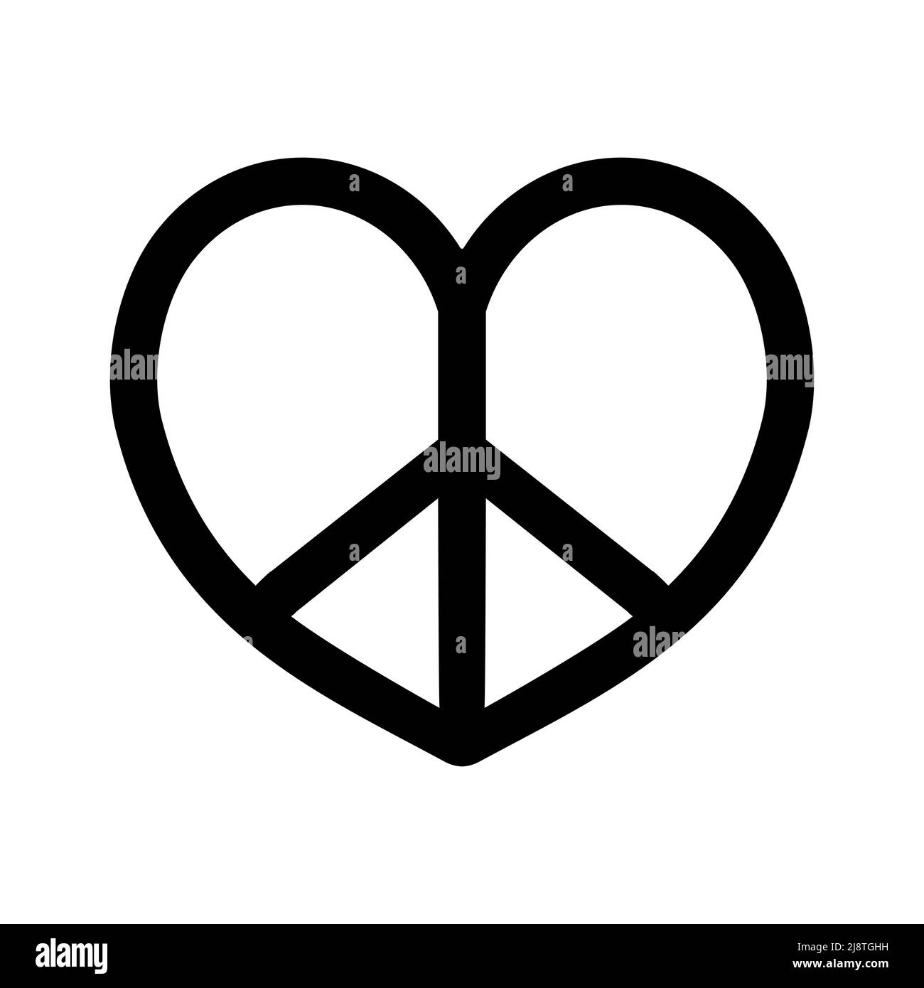 Vector flat heart peace sign isolated on white background Stock Vector ...