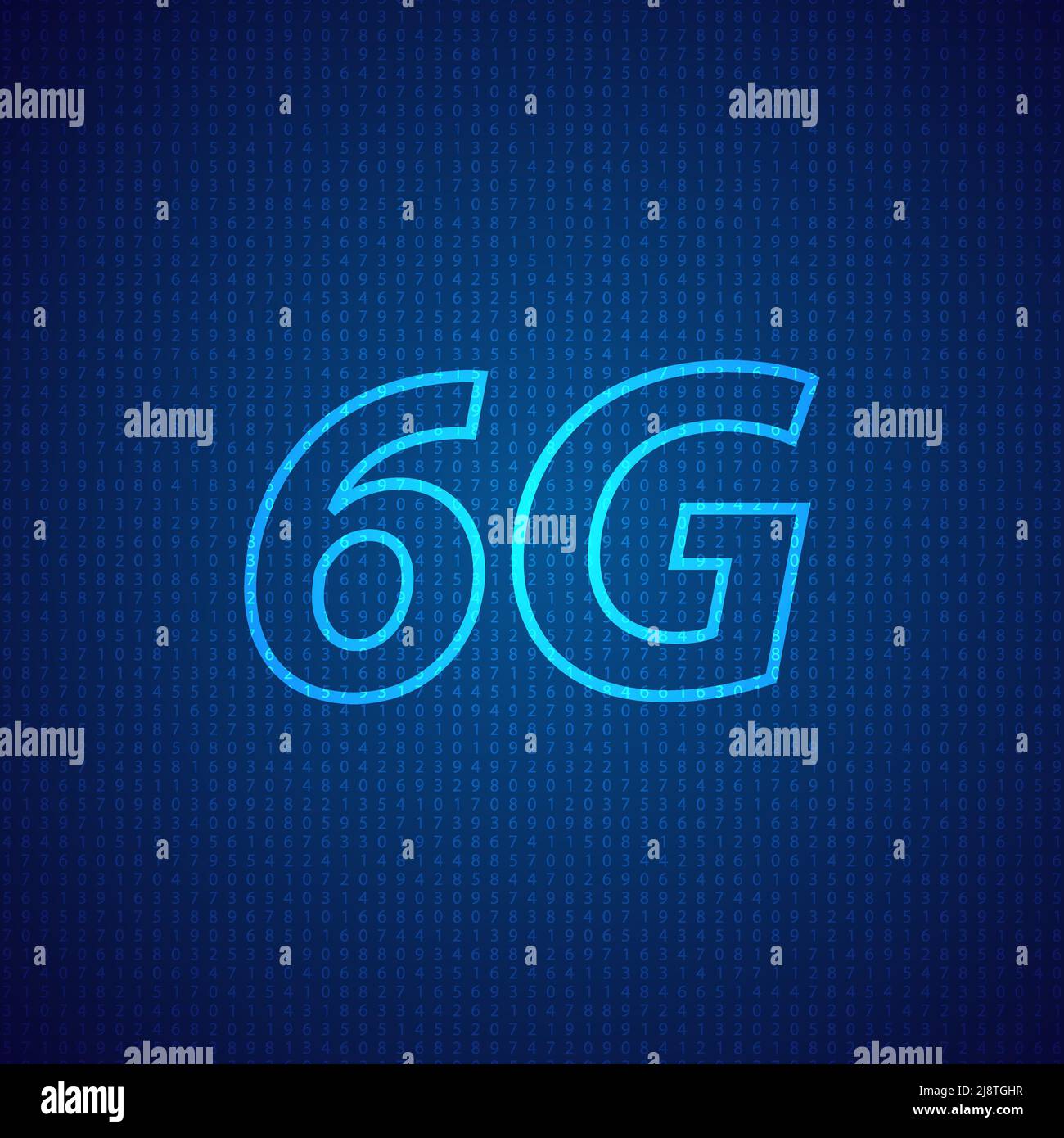 6G data transmission standard. Vector illustration Stock