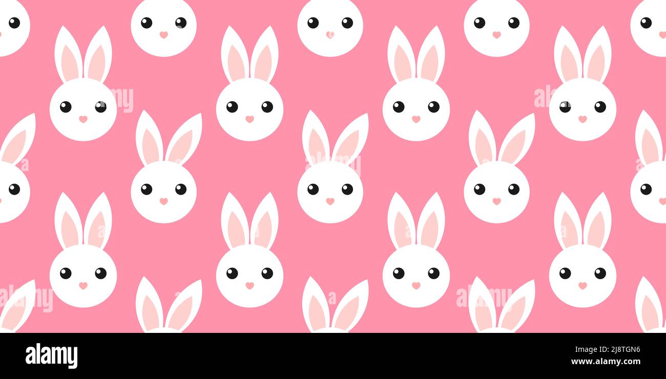 Cute white bunnies seamless pattern. Easter vector illustration Stock ...