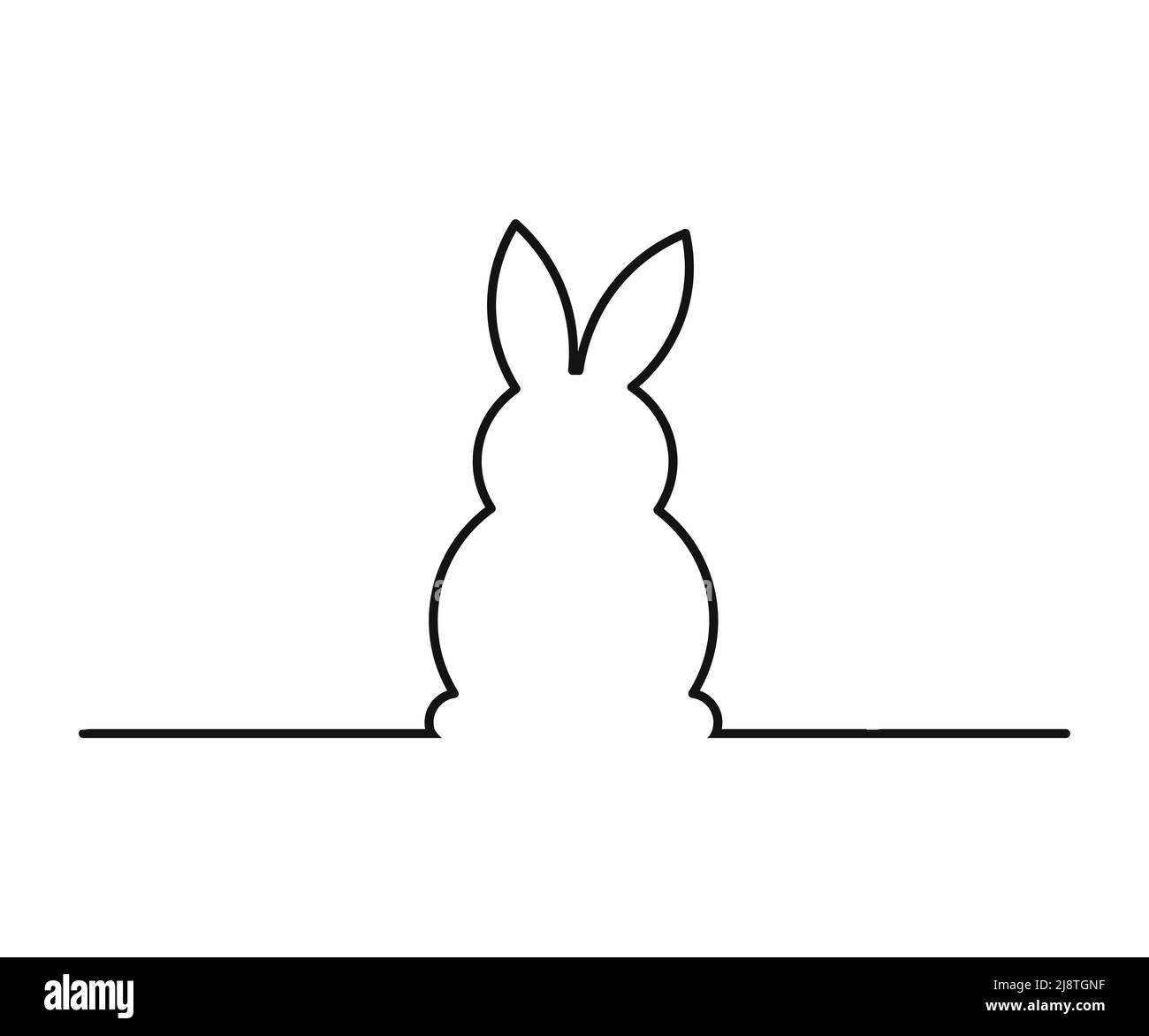 Easter bunny silhouette shape continuous line drawing symbol. Vector  illustration Stock Photo - Alamy