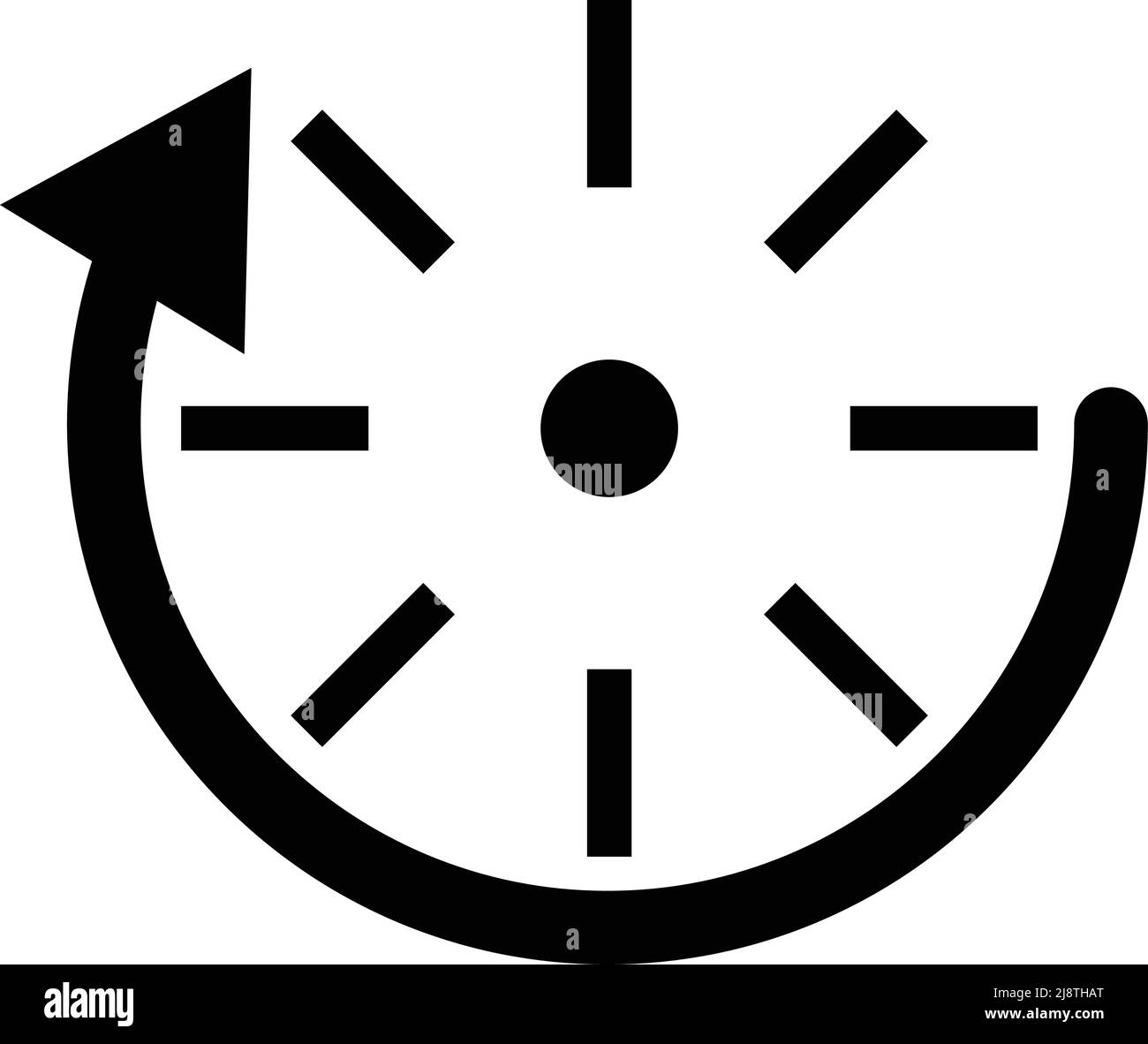 arrow and clock icon. Editable vector. Stock Vector