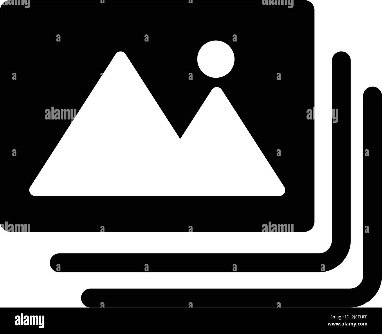 Photo and image silhouette icons. Editable vector. Stock Vector