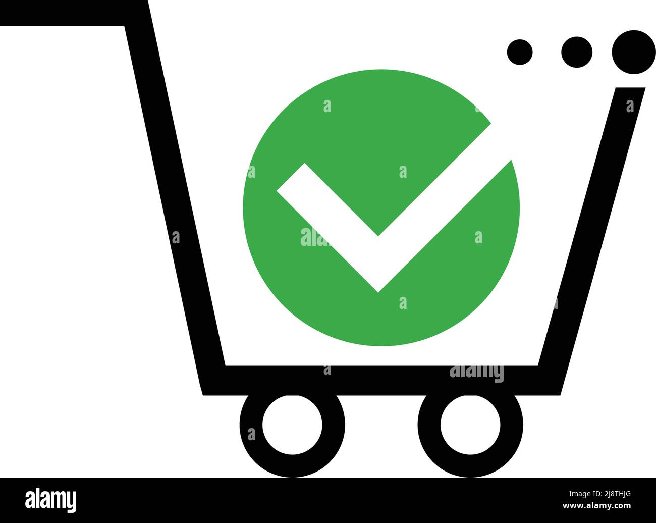 Check mark icon in the shopping cart. Editable vector Stock Vector ...