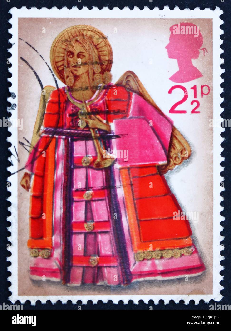 GREAT BRITAIN - CIRCA 1972: a stamp printed in the Great Britain shows Angel with Trumpet, Christmas, circa 1972 Stock Photo