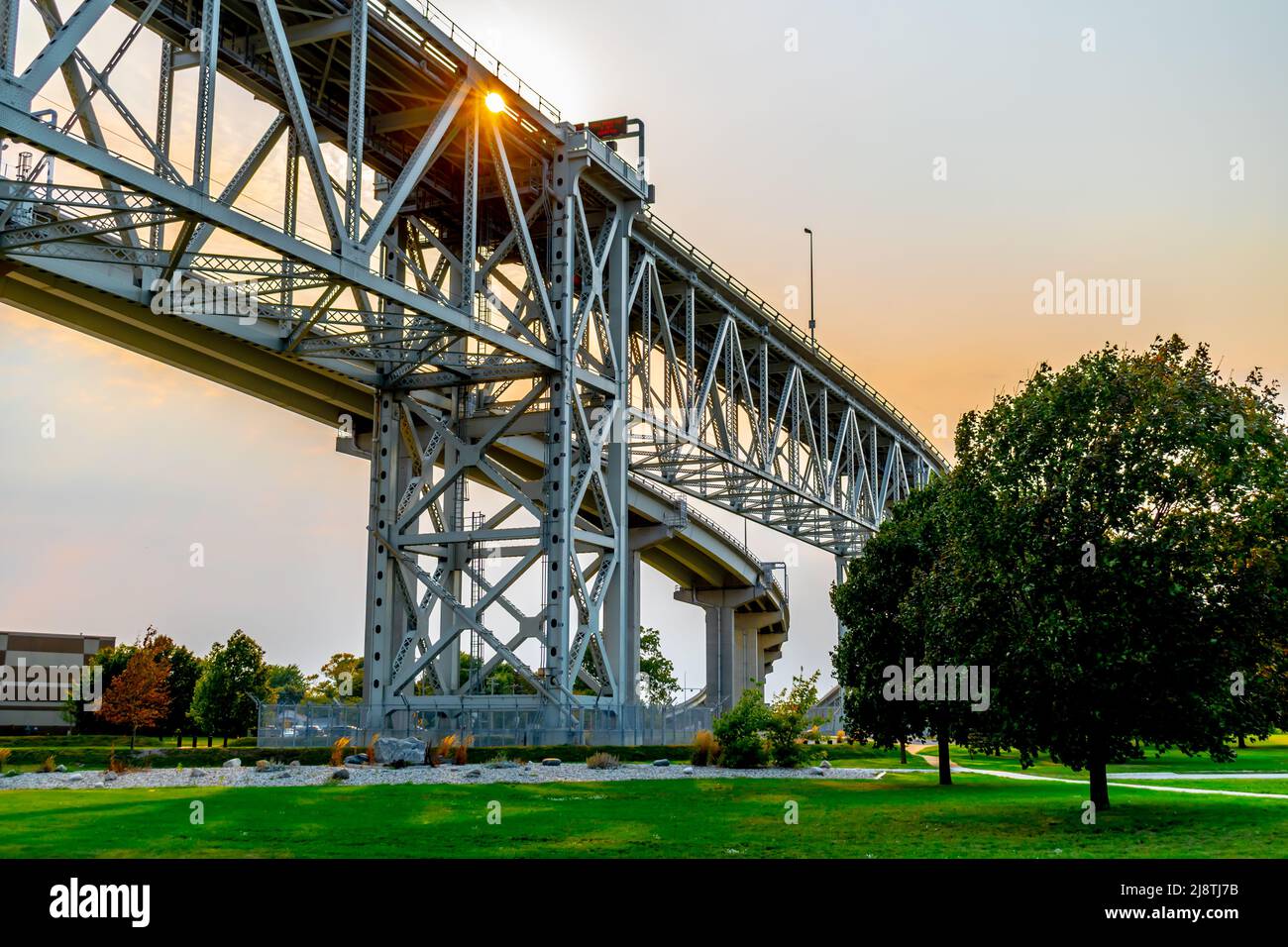 Blue Water Bridge between Port Huron, Michigan USA and Sarnia, Ontario