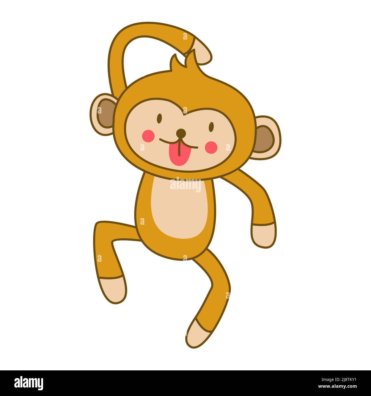 clip art of monkey with cartoon design,vector illustration Stock Vector
