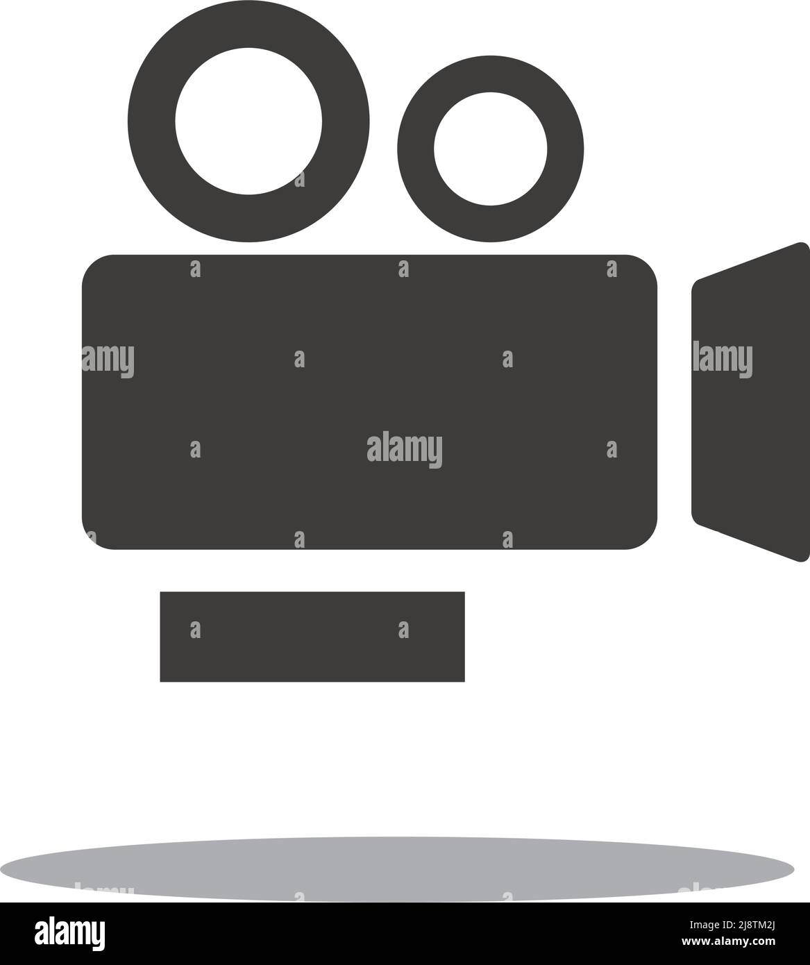 Movie camera icon.Cinema camera icon. A camera with a shadow. Editable
