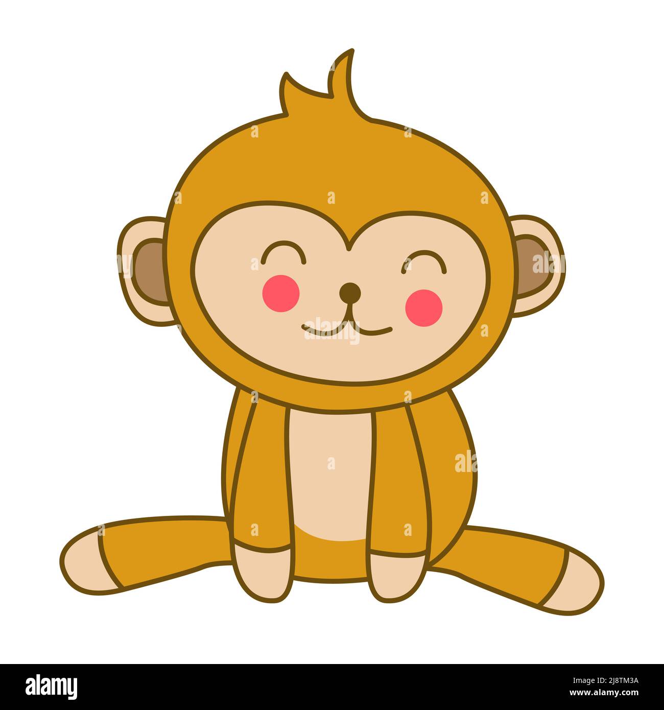 clip art of monkey with cartoon design,vector illustration Stock Vector