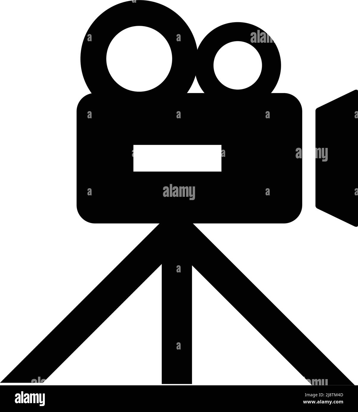 Movie camera icon. Cinema camera. Shooting camera. Logo vector image for graphic and web design. Editable vector. Stock Vector