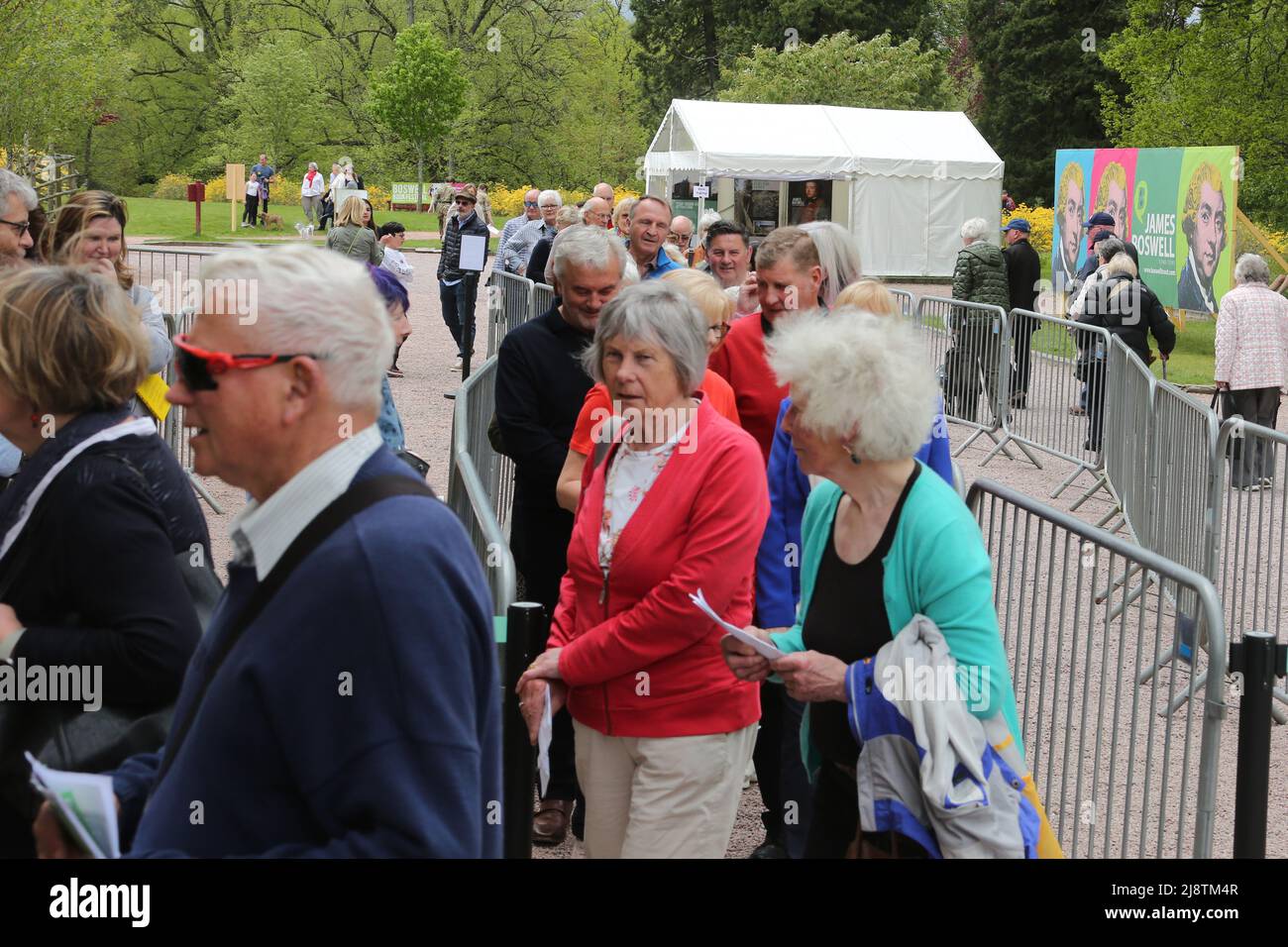 Dumfries House, East Ayrshire,, Scotland, UK. May 2022. The Annual Boswell Book Festival is unique in that it is the only Book Festival which exculsively deals with memoirs & biographies. People enjoying the atmosphere of the festival Stock Photo