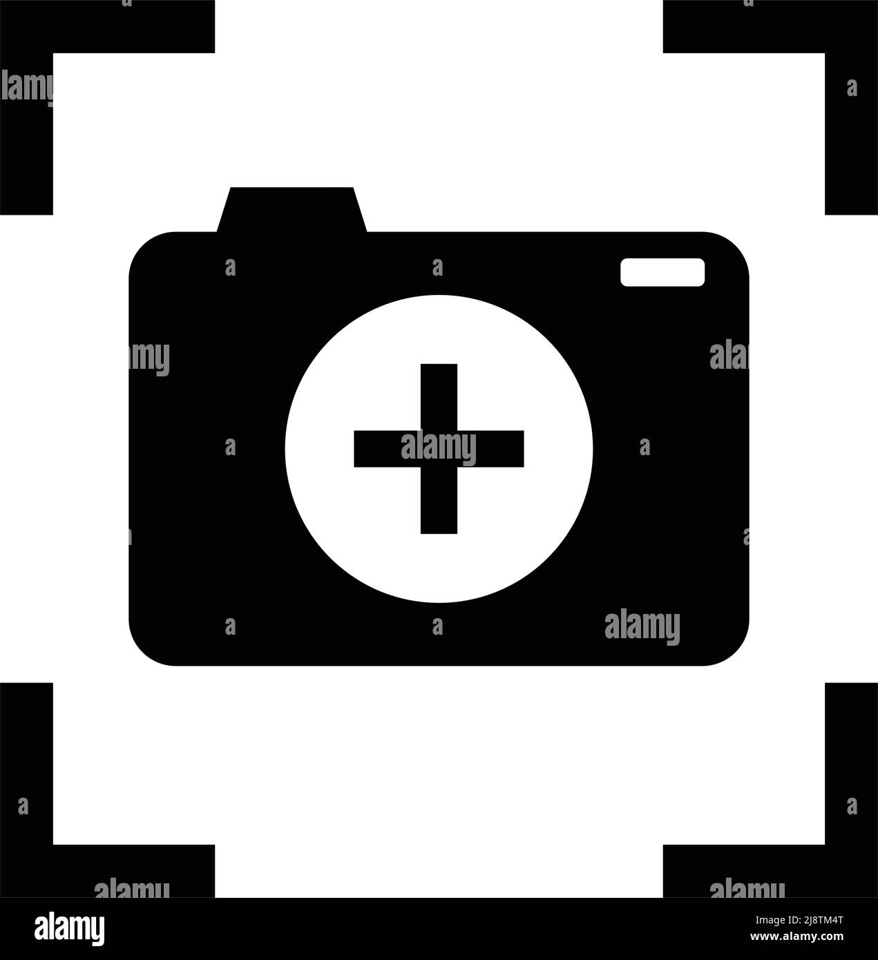 A camera icon inside a focus icon. Vector of target icon. Editable vector. Stock Vector