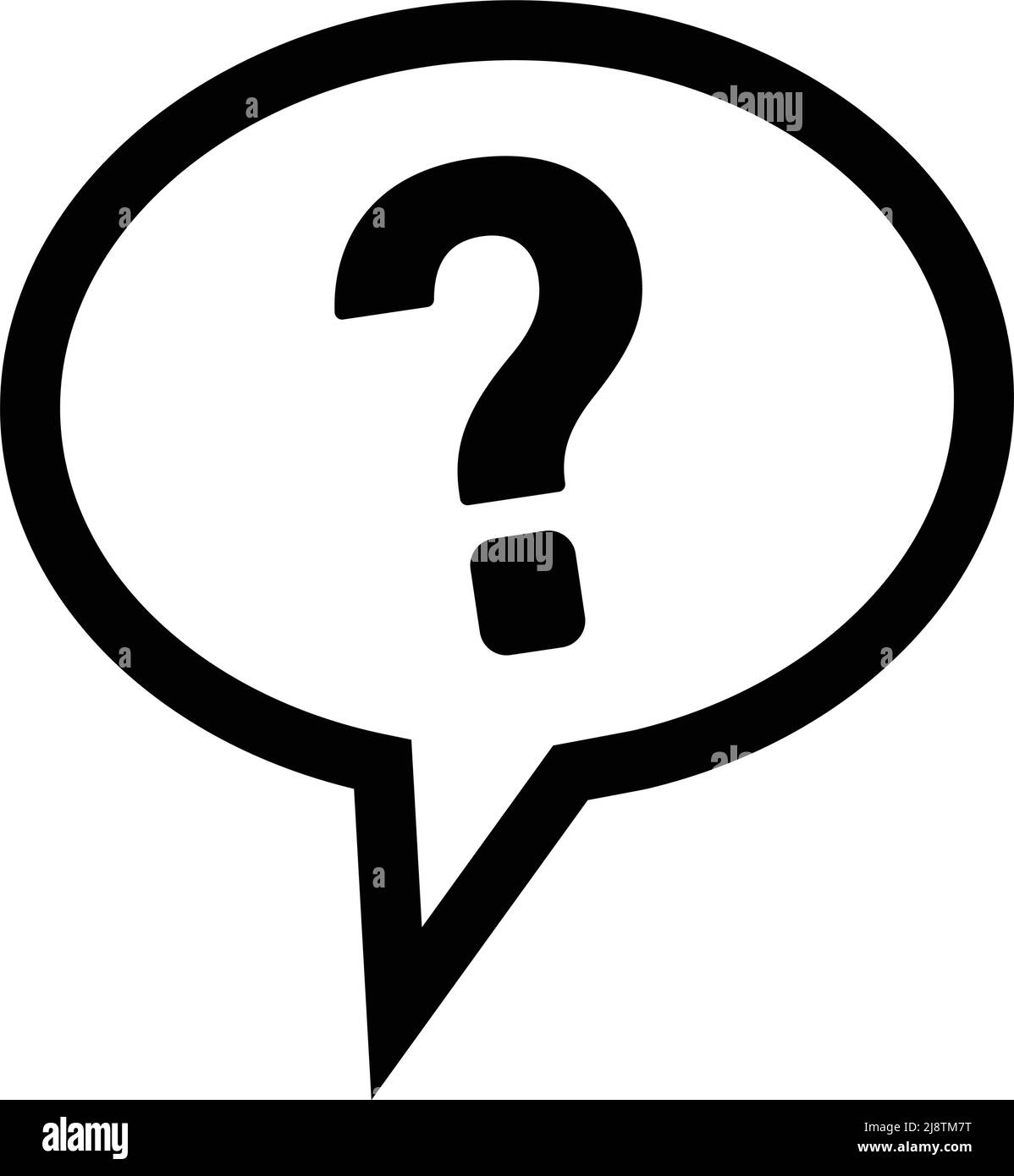 Question mark icon in a speech balloon. Editable vector. Stock Vector