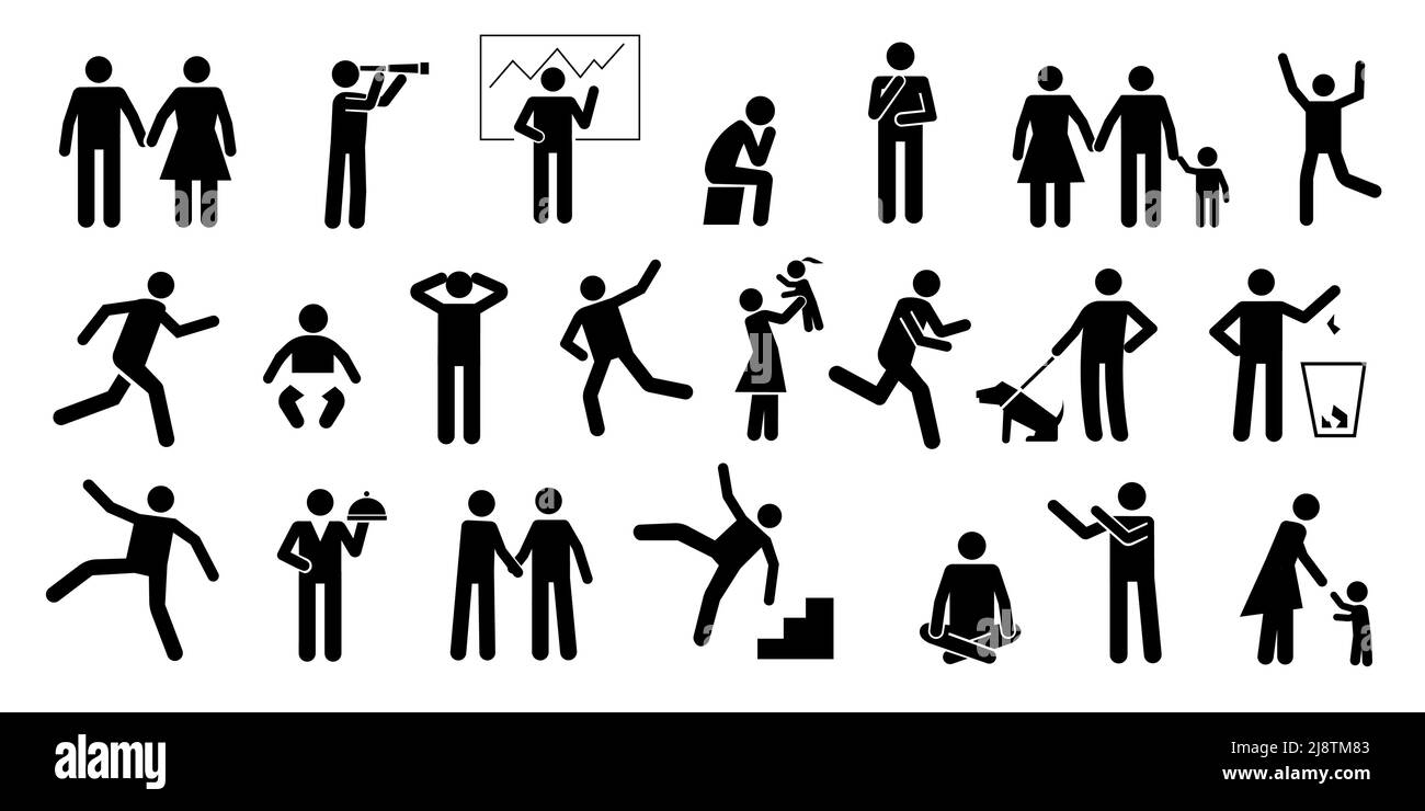 Stick Figure Stickman Stick Man People Person Poses Postures 