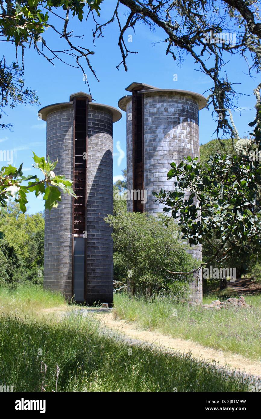 Silos, Jack London State HIstoric Park, California Stock Photo