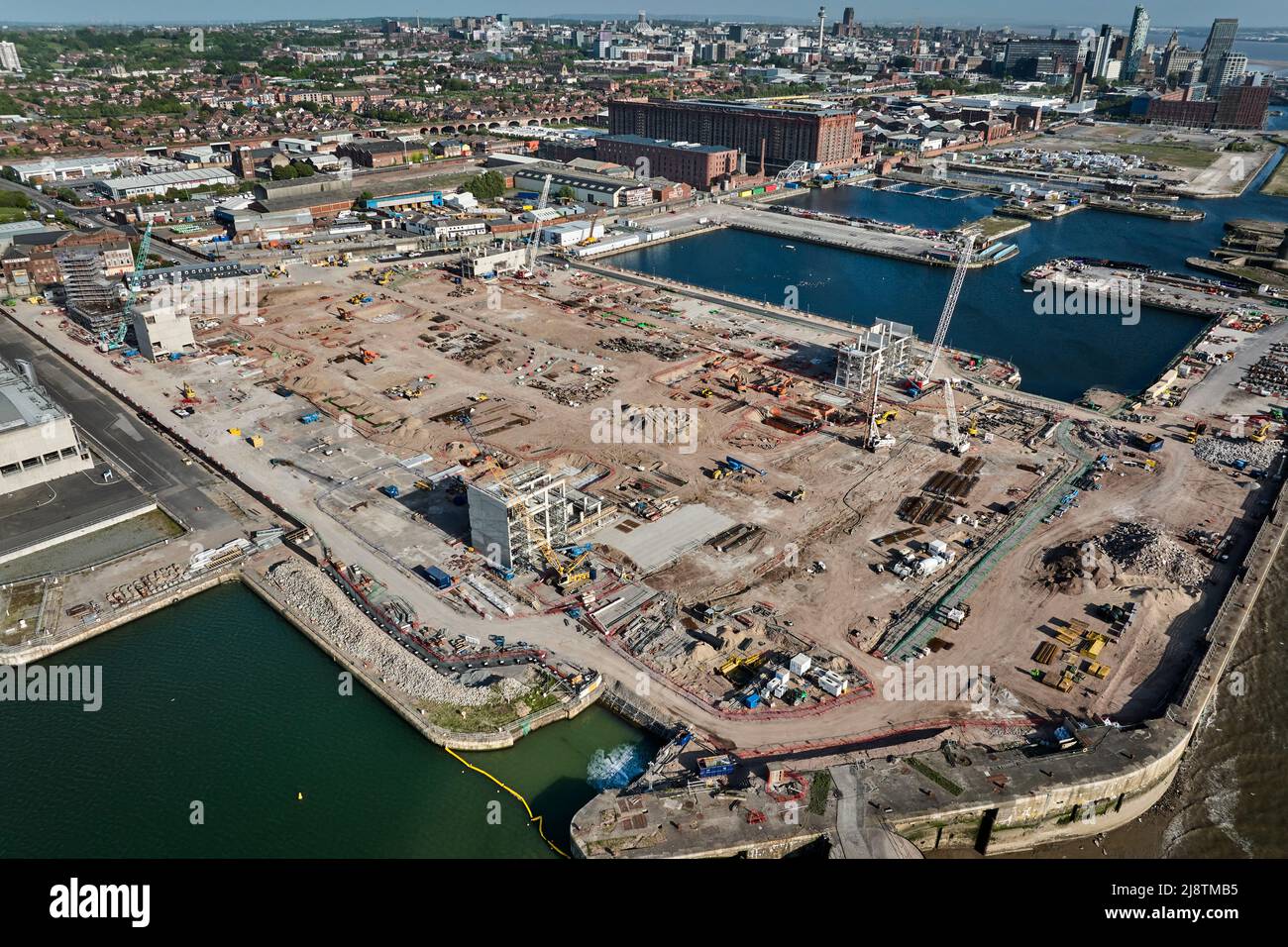 A general aerial view of BramleyMoore Dock during the construction of