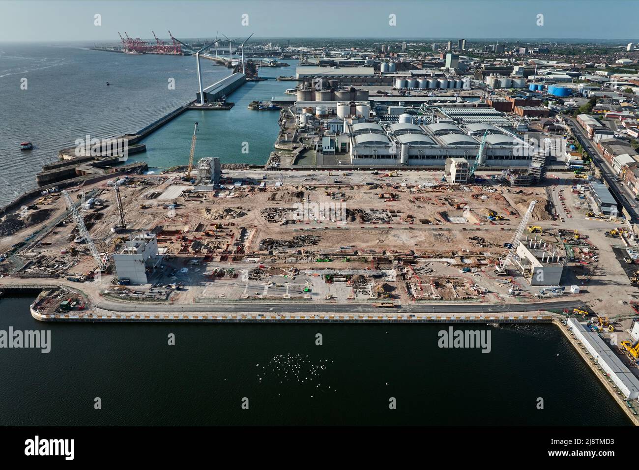 A general aerial view of BramleyMoore Dock during the construction of