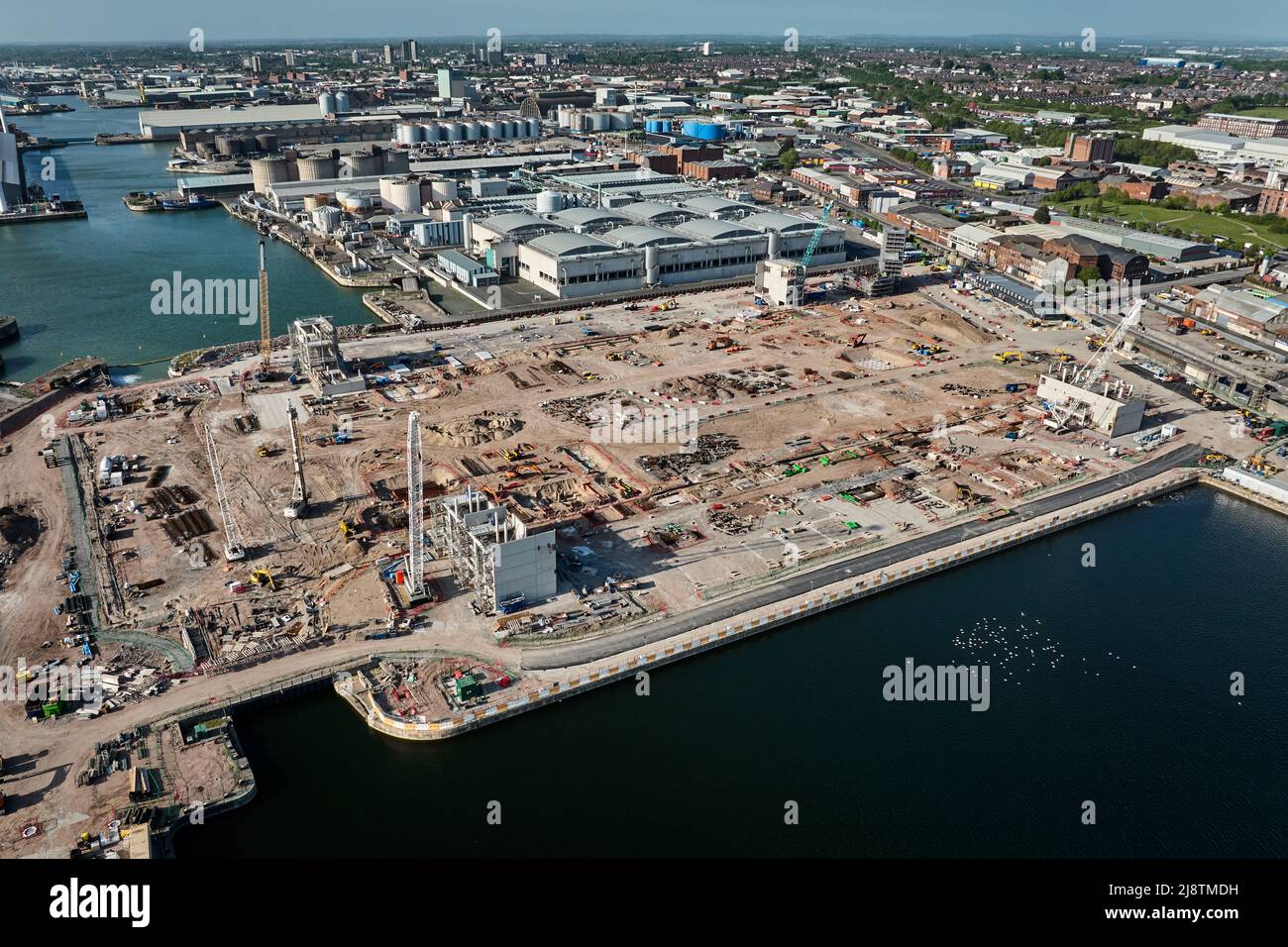 A general aerial view of BramleyMoore Dock during the construction of