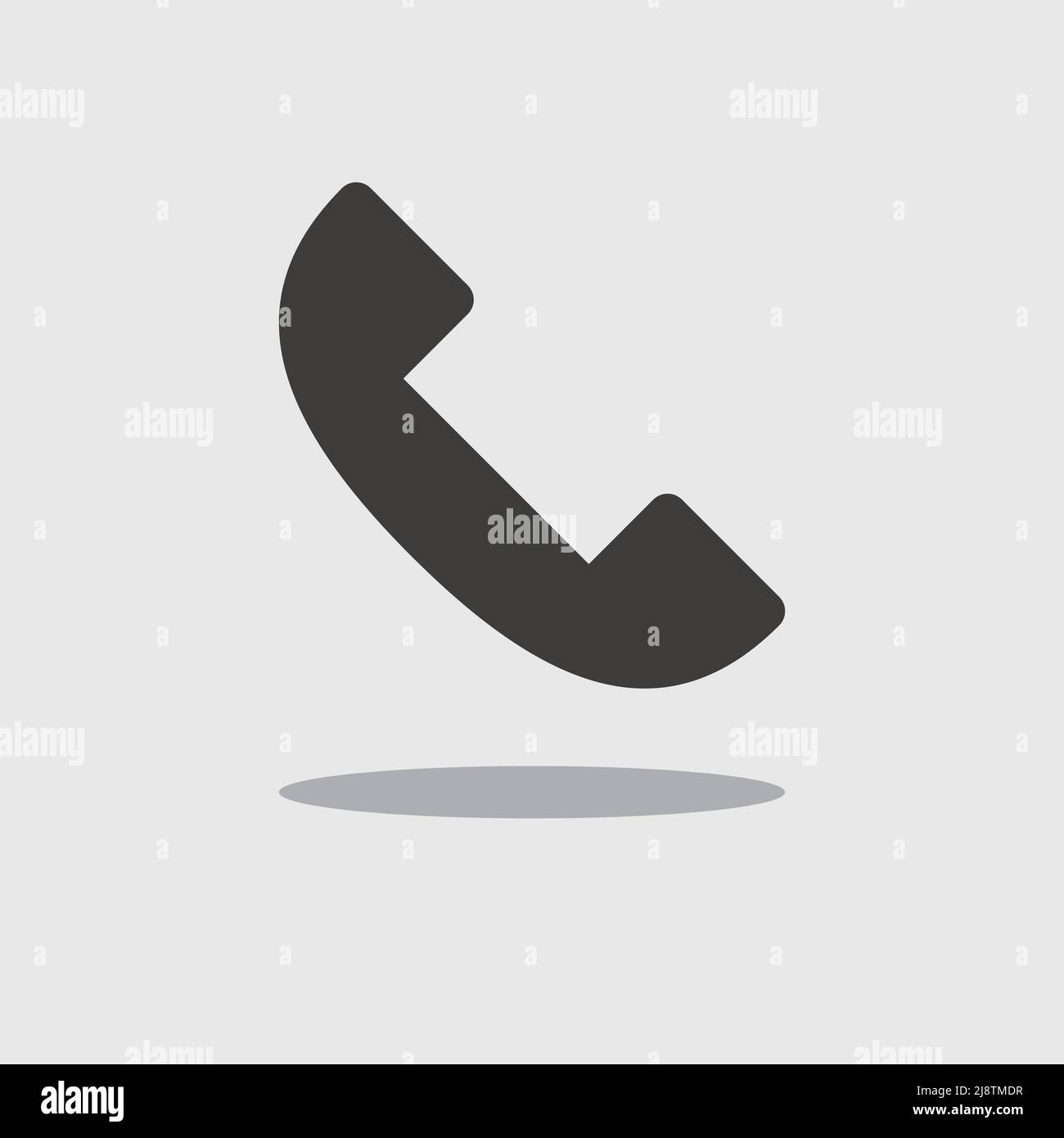 Phone icon with shadow. Editable vector. Stock Vector