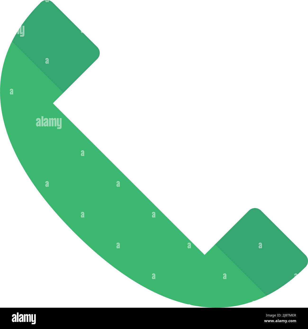Green flat design phone icon. Editable vector. Stock Vector