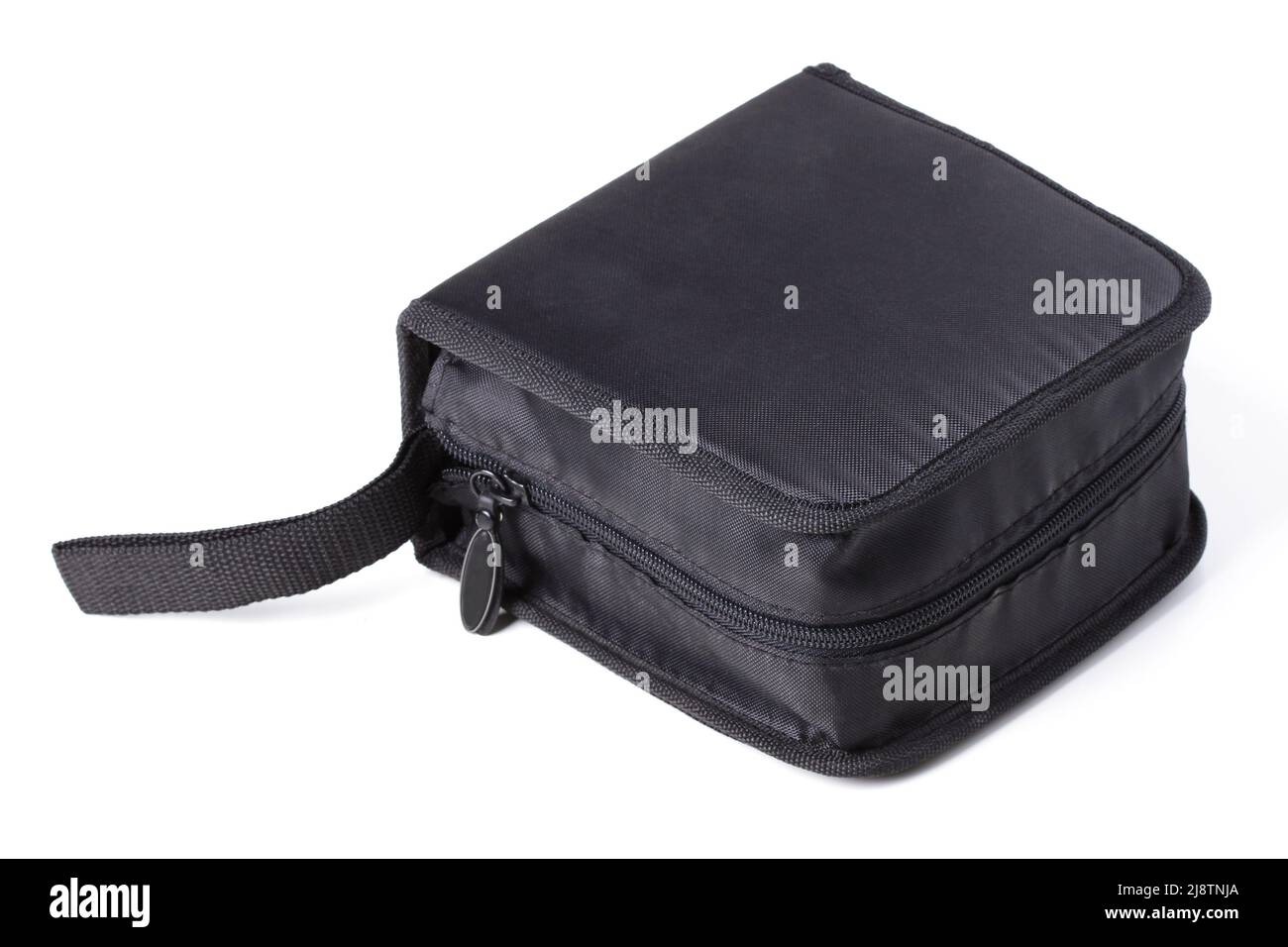 Nylon camping case with a zipper for various things isolated on white Stock Photo