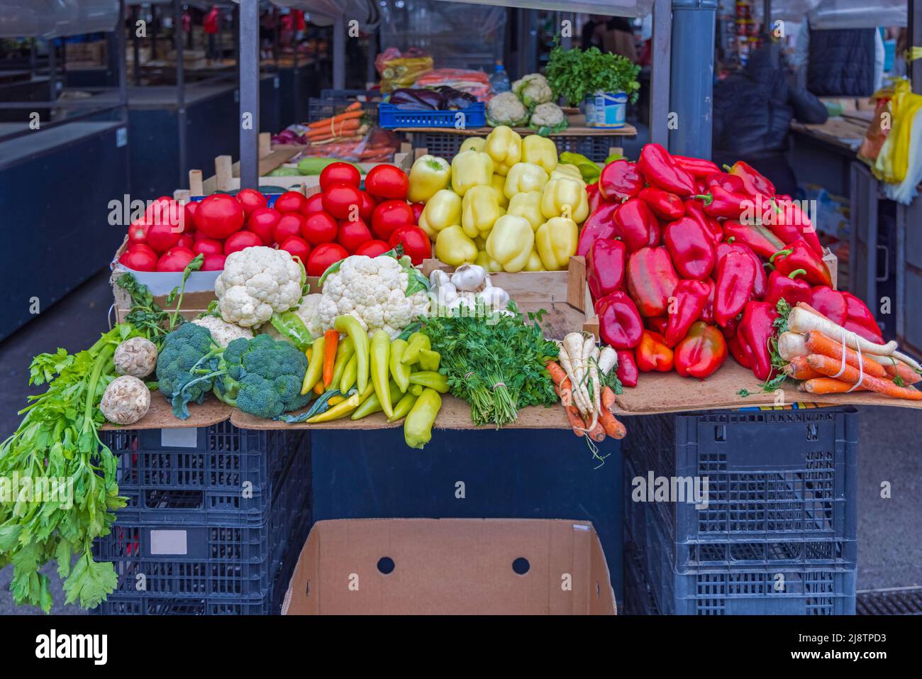 Fresh Seasonal Vegetables Produce at Farmers Market Stall Stock Photo ...
