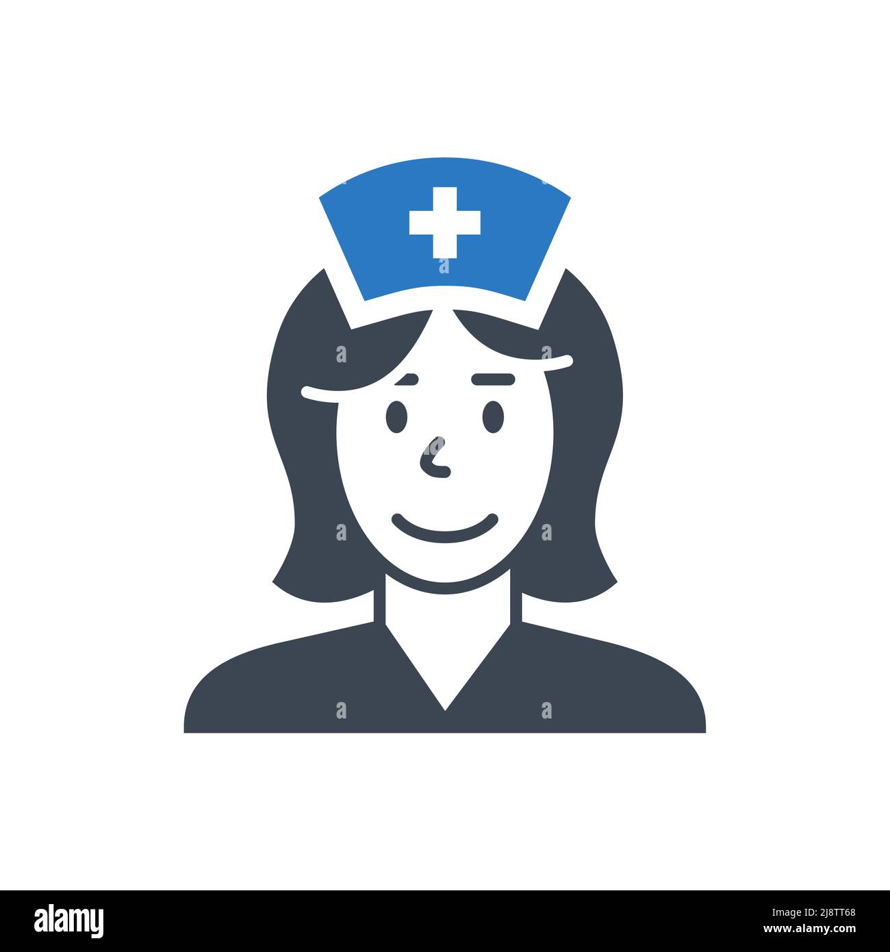 Nurse related vector glyph icon. Nurse sign. Isolated on white background. Editable vector illustration Stock Vector