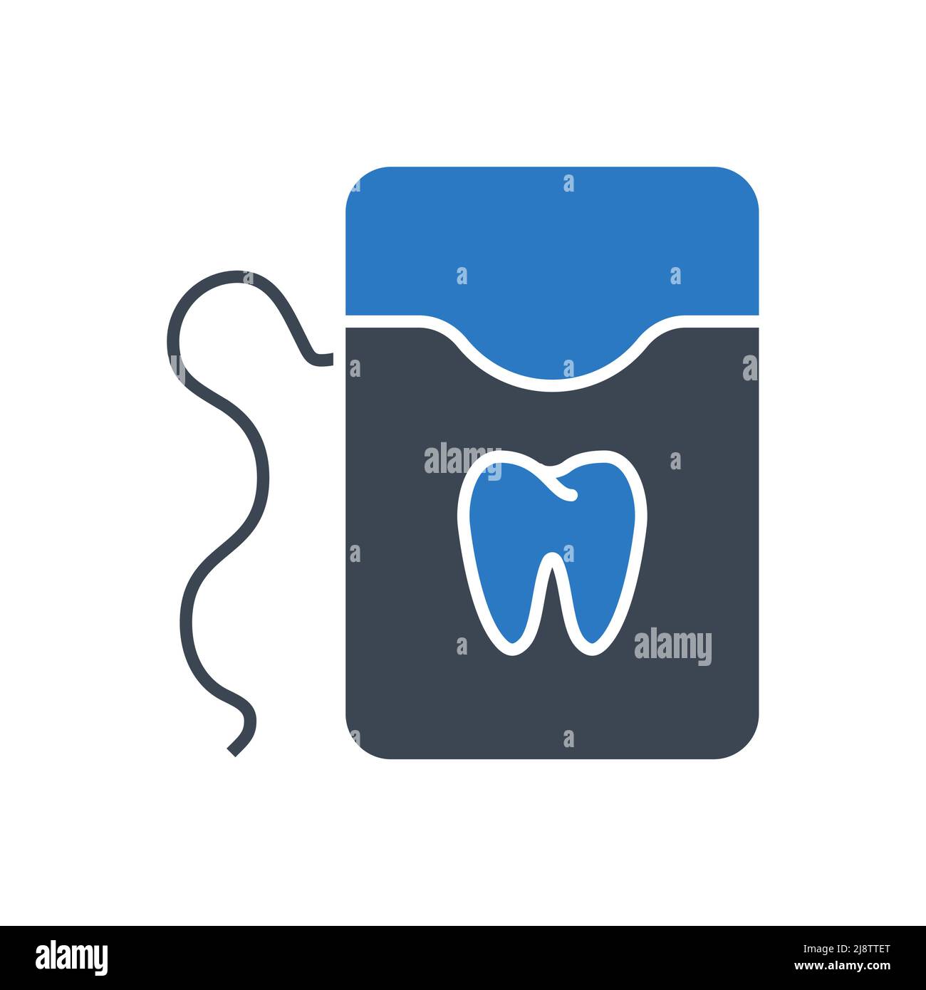 Dental Floss Related Vector Glyph Icon. Dental Floss Sign. Isolated on White Background Stock Vector