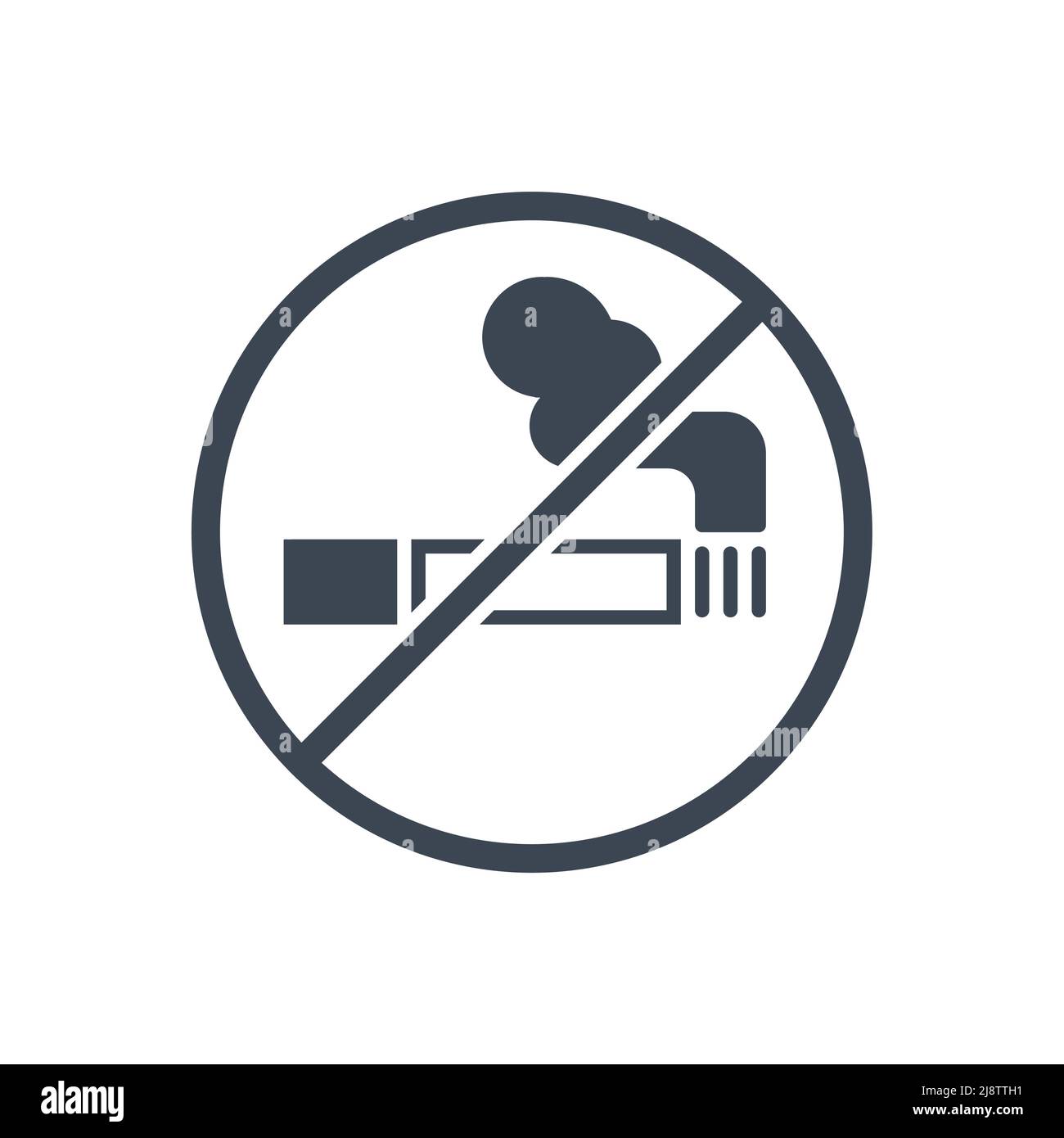 No smoking prohibition sign related vector glyph icon. Prohibition Sign Cigarette. Isolated on white background. Editable vector illustration Stock Vector