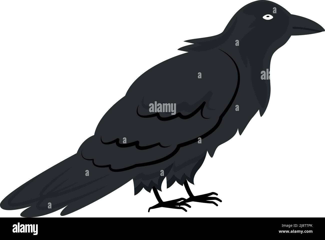 Black raven semi flat color vector element Stock Vector Image & Art - Alamy