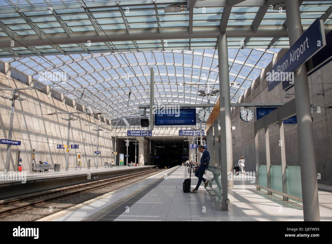 Cologne Bonn Airport train station Stock Photo Alamy