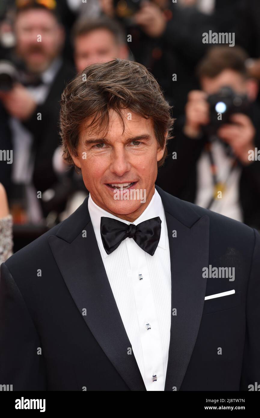 Tom Cruise attends the Top Gun Maverick premiere at during the 75th