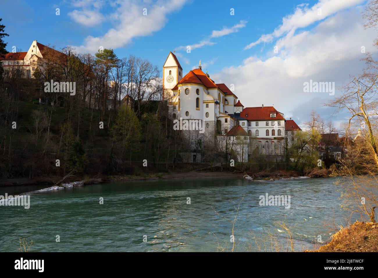 Fussen castle palace with lech river in Bavaria Germany Stock Photo