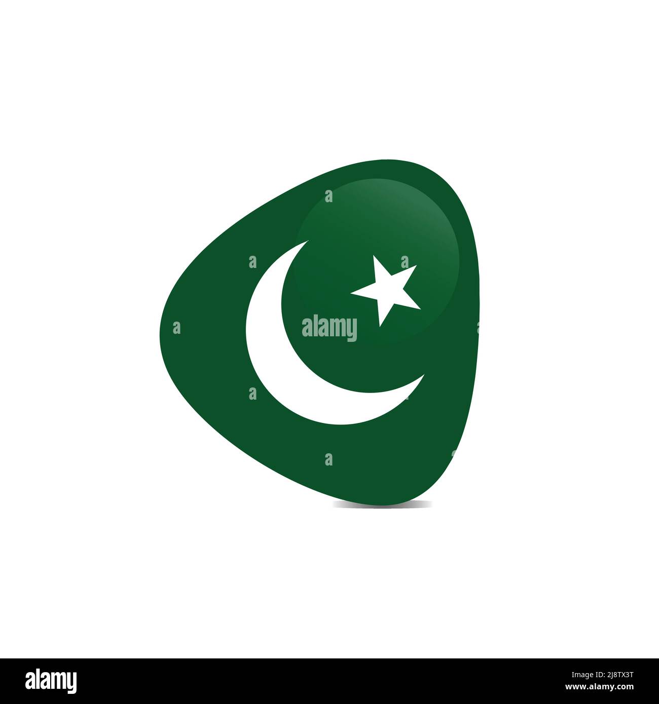 Flag of Pakistan as triangle glossy icon, Button with Pakistani flag Stock Vector