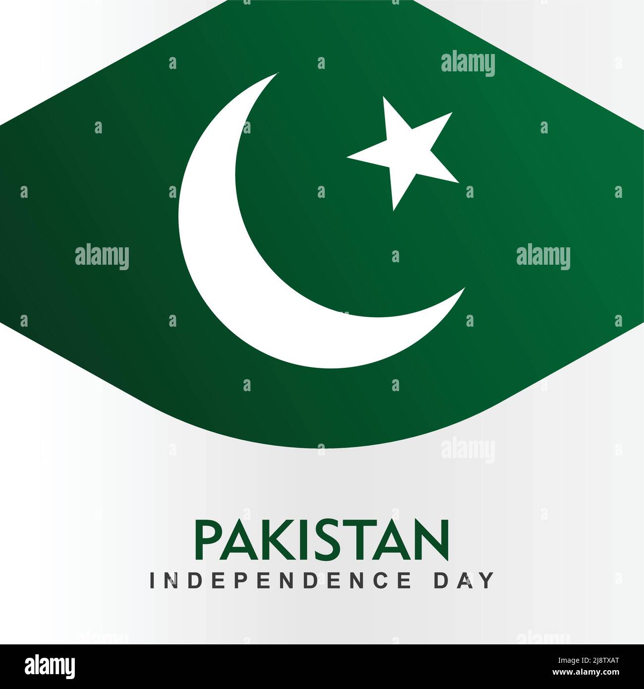Pakistan flag moon and star at top center, Pakistan independence day background Stock Vector