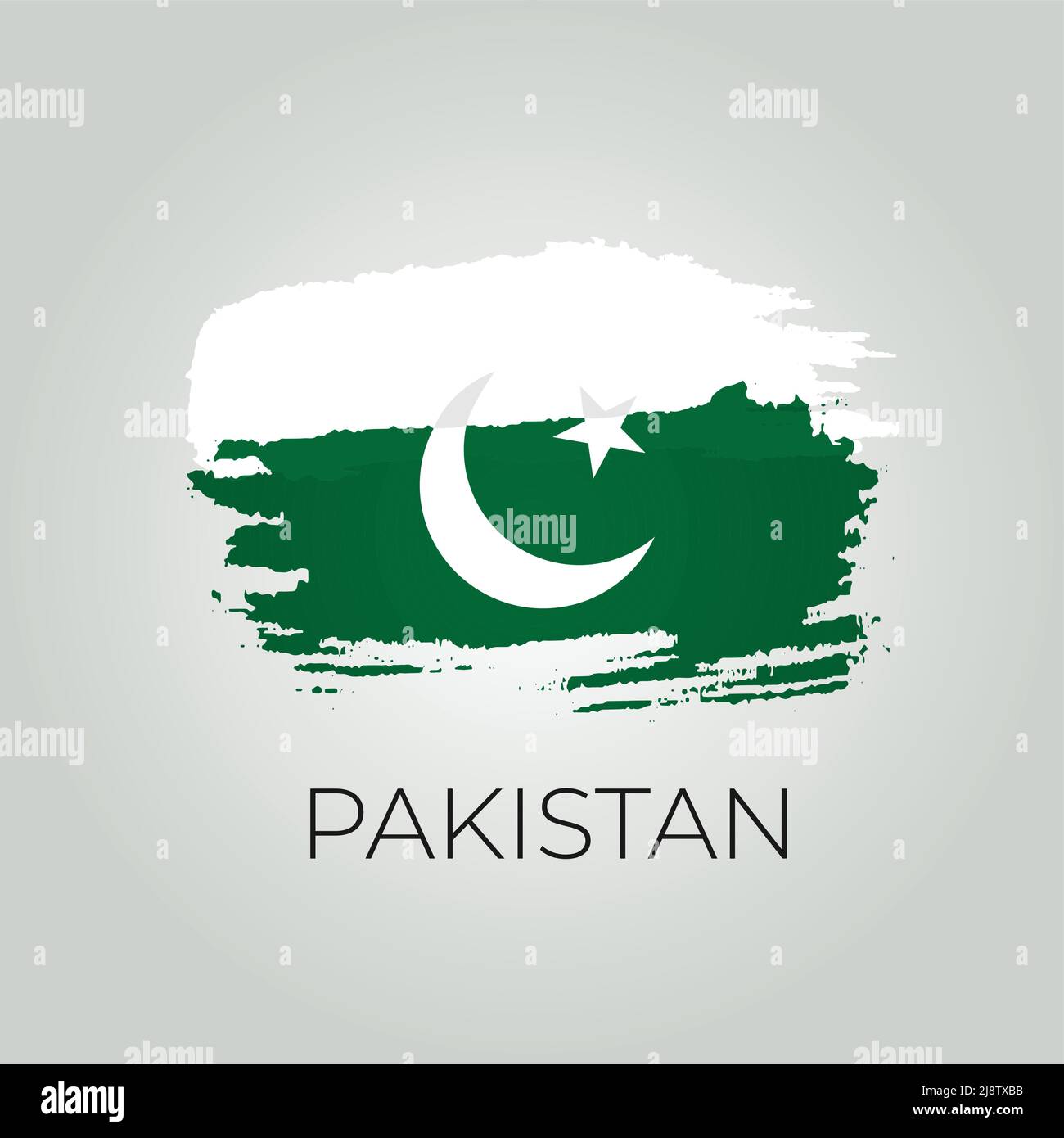 Independence day of Pakistan. Brush flag of Pakistan vector illustration. Abstract watercolor concept of national brush flag. Stock Vector