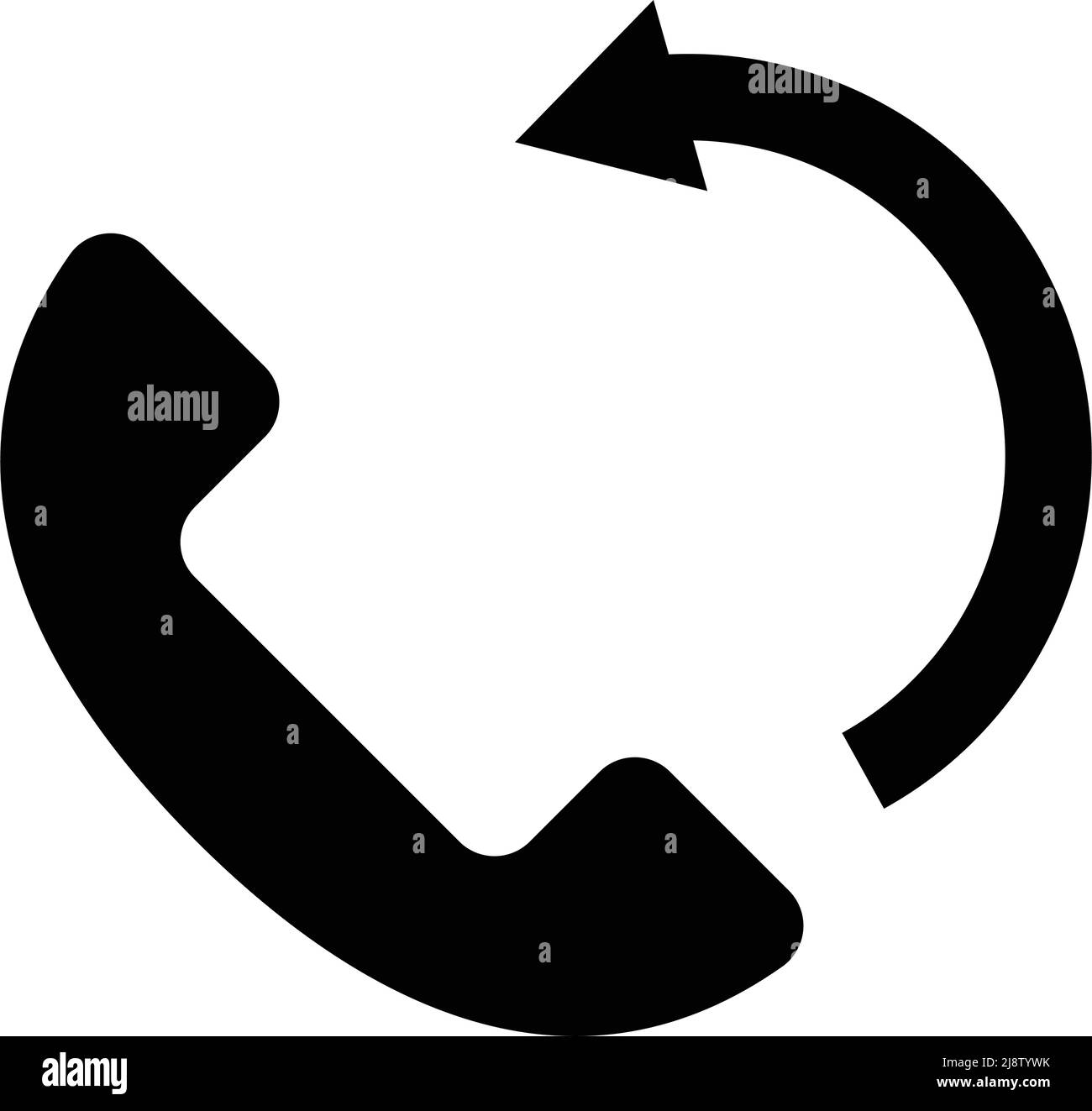 Telephone call back silhouette icon. Editable vector Stock Vector Image & Art Alamy