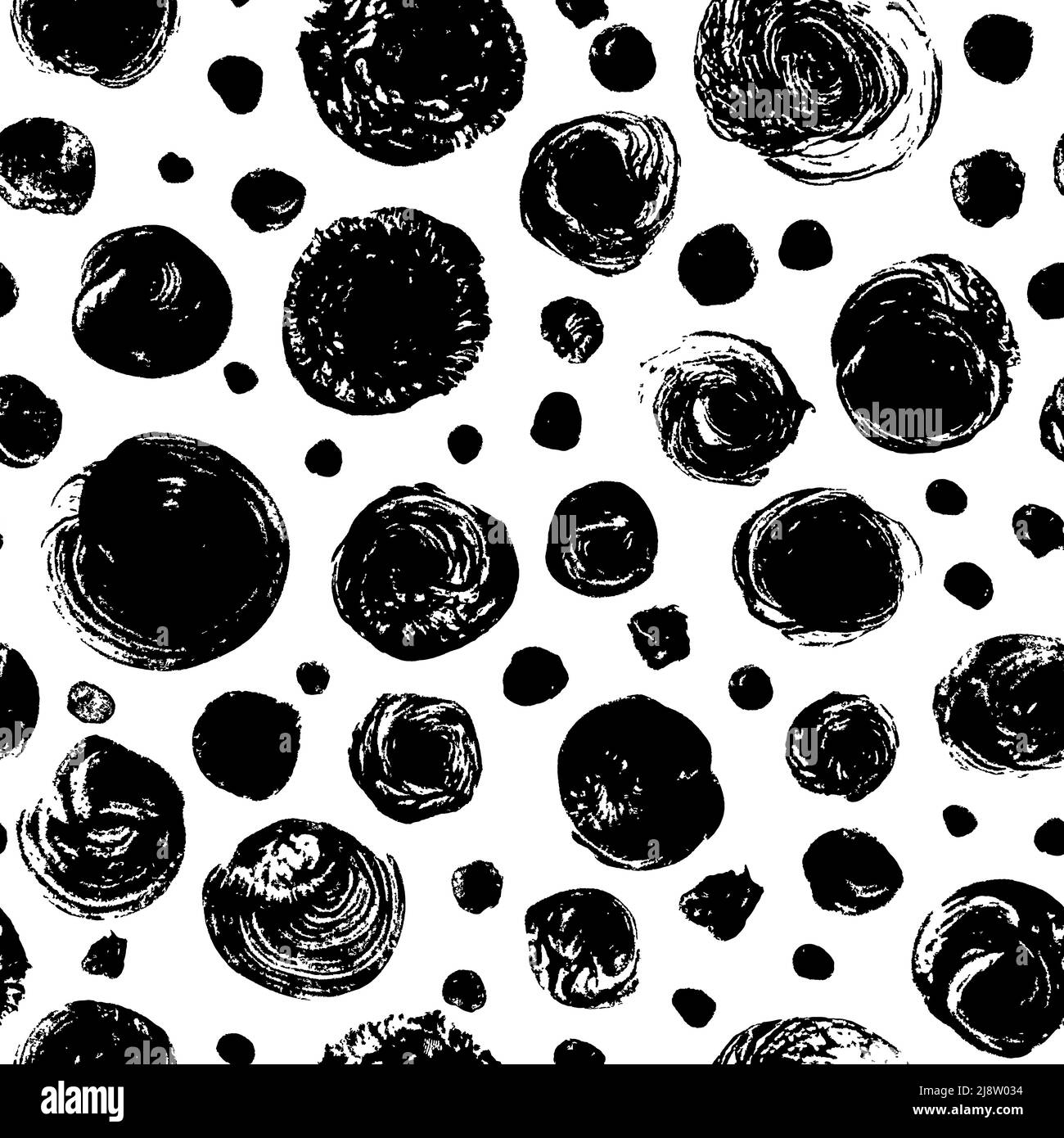 Hand drawn black circles vector seamless pattern Stock Vector Image ...