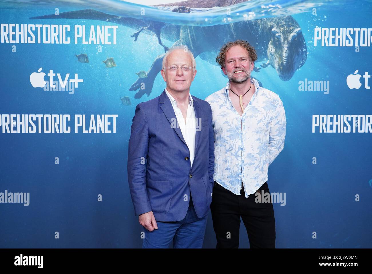 Mike Gunton (left) and Tim Walker attends the premiere for Apple TV+'s Prehistoric Planet at the Odeon BFI IMAX in London. Picture date: Wednesday May 18, 2022. Stock Photo
