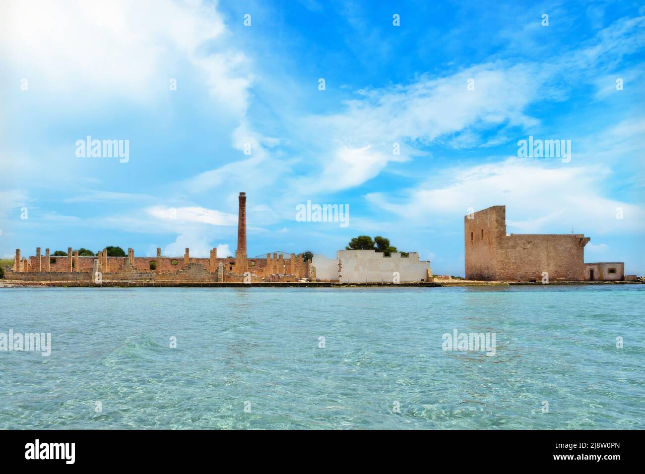 The beach of the marine reserve of Vendicari, a natural oasis in Sicily, Italy. Stock Photo