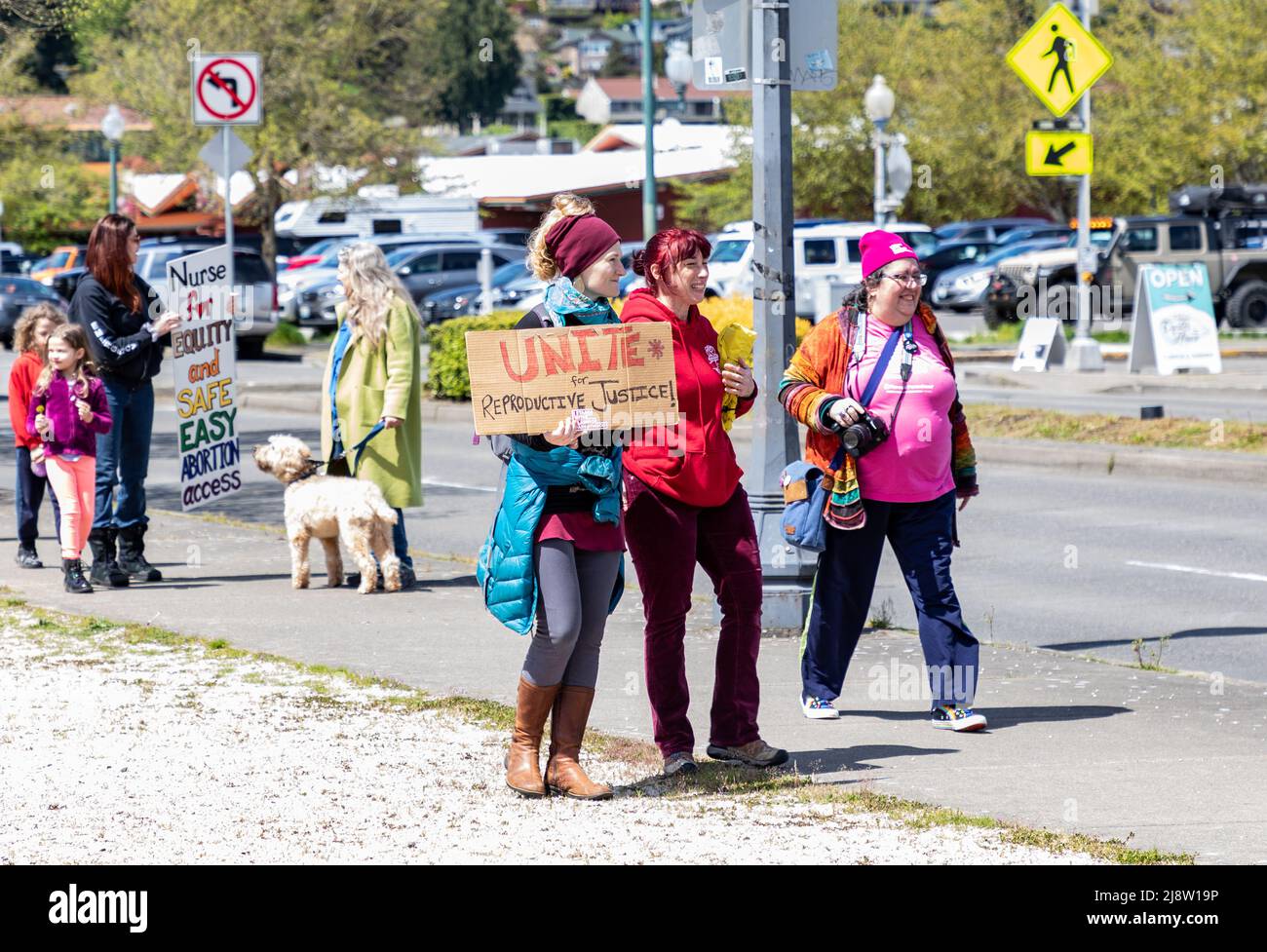 Pro choice protest on mothers day. Olympia, Washington, USA, May 8, 2022 Stock Photo