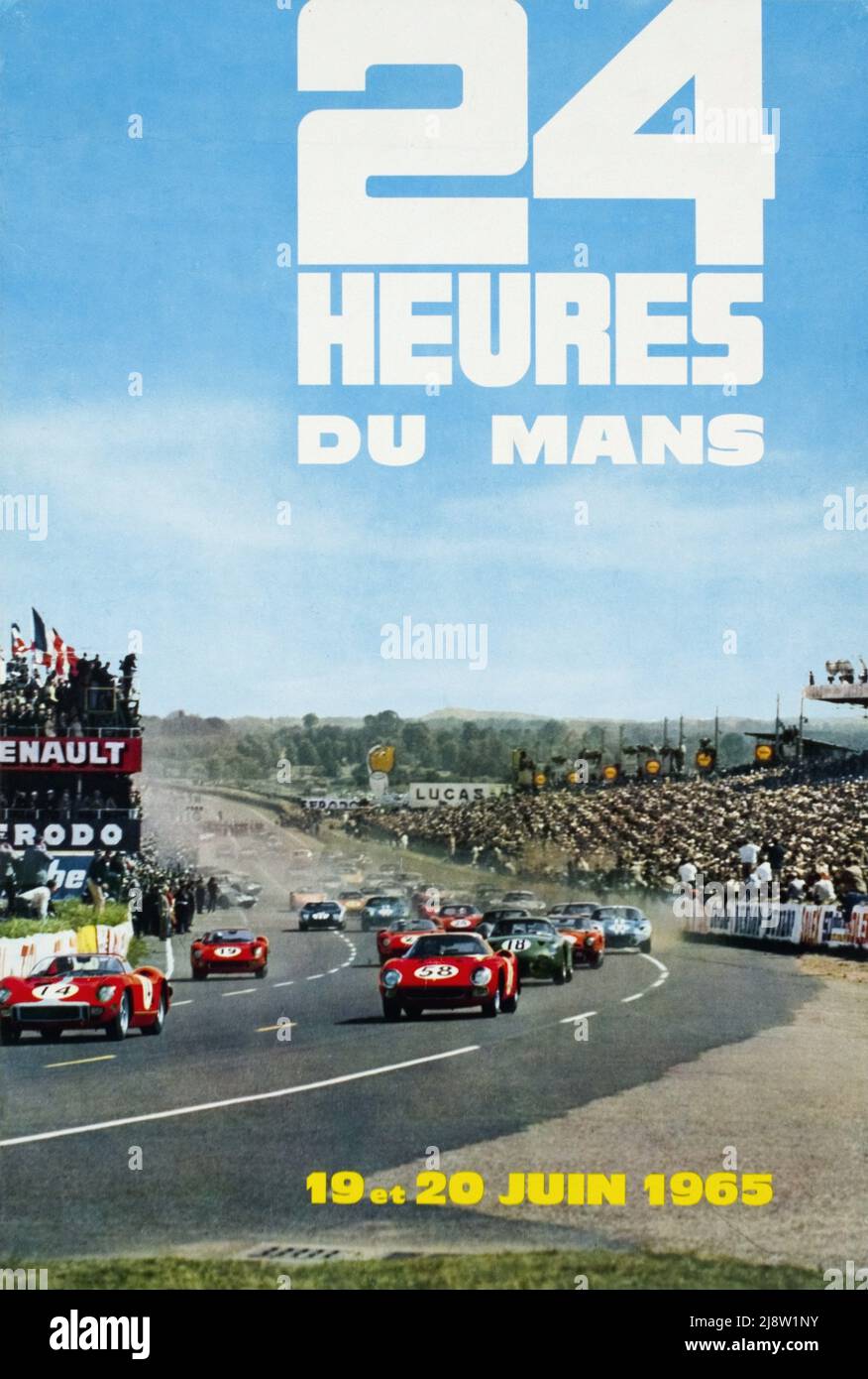 Vintage 1960s Race Poster - 24 Hours of Le Mans- 1965 Stock Photo